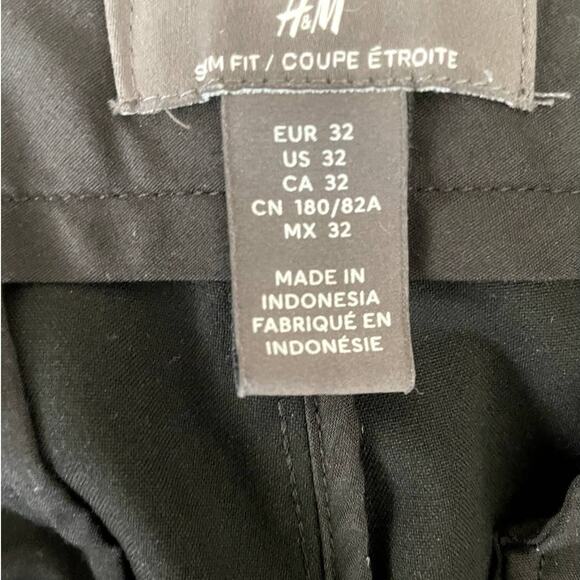 H&M Slim Fit Pants Women 32 Black Skinny Leg Basics Y2K Retro Comfort Academia - Picture 2 of 8